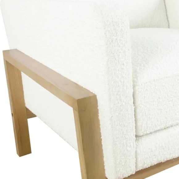 Kirkland's Home Accent Chairs-Boucle Wood Frame Accent Chair