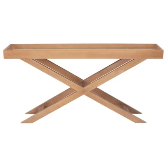 Kirkland's Home Console Tables-Brazilian Pine Tray Top Console Table