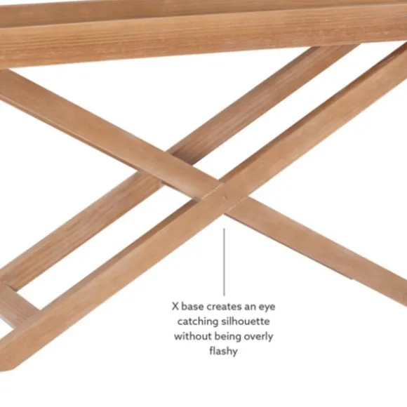 Kirkland's Home Console Tables-Brazilian Pine Tray Top Console Table