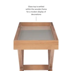 Kirkland's Home Console Tables-Brazilian Pine Tray Top Console Table