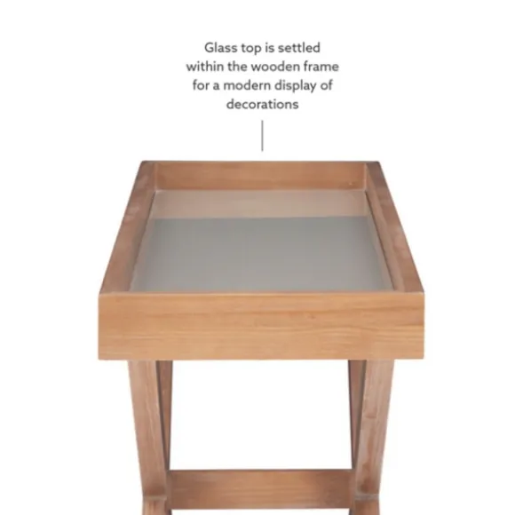 Kirkland's Home Console Tables-Brazilian Pine Tray Top Console Table