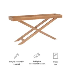 Kirkland's Home Console Tables-Brazilian Pine Tray Top Console Table