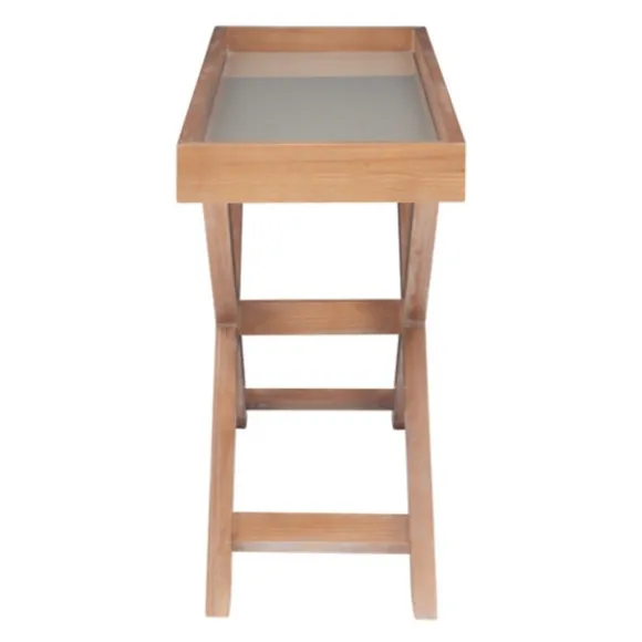 Kirkland's Home Console Tables-Brazilian Pine Tray Top Console Table