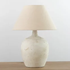 Kirkland's Home Table Lamps-Bronson Cream Painted Table Lamp