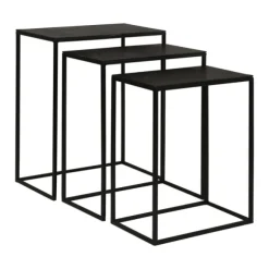 Kirkland's Home Accent & End Tables-Bronze Metal Nesting Side Tables, Set Of 3