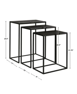 Kirkland's Home Accent & End Tables-Bronze Metal Nesting Side Tables, Set Of 3