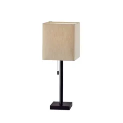 Kirkland's Home Table Lamps-Bronze Monochrome Square Table Lamp