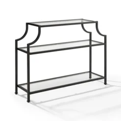 Kirkland's Home Console Tables-Bronze 3-Tier Ashlee Console Table