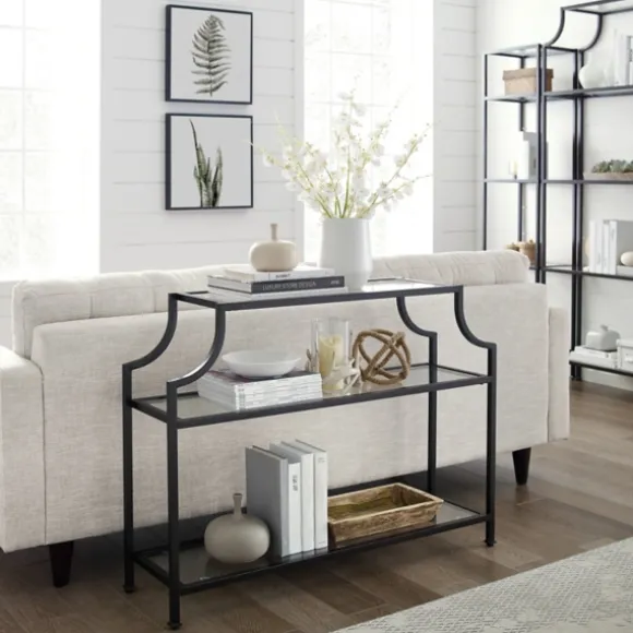 Kirkland's Home Console Tables-Bronze 3-Tier Ashlee Console Table
