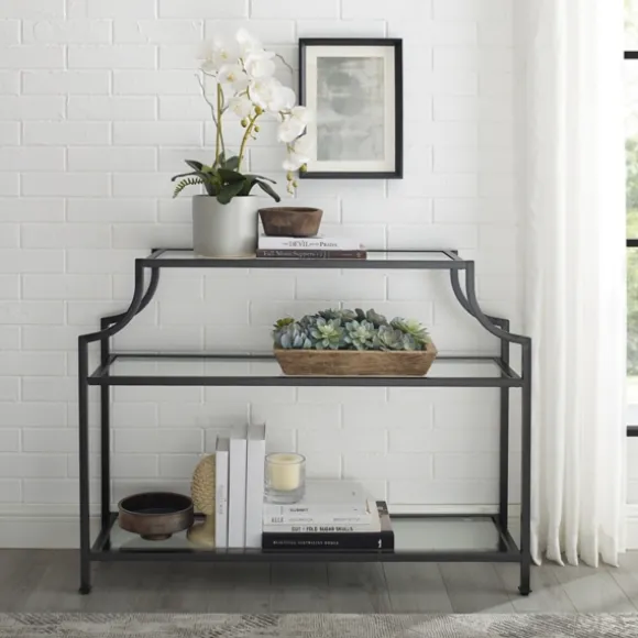 Kirkland's Home Console Tables-Bronze 3-Tier Ashlee Console Table