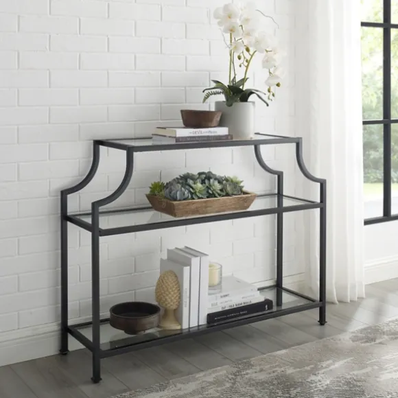 Kirkland's Home Console Tables-Bronze 3-Tier Ashlee Console Table