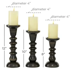 Kirkland's Home Candle Holders-Bronze Wood Column Candle Holders, Set Of 3