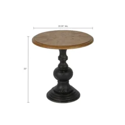 Kirkland's Home Accent & End Tables-Brown And Black Wooden Hemlock Accent Table
