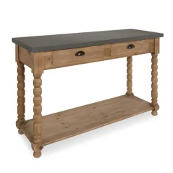 Kirkland's Home Console Tables-Brown And Gray Wood 2-Drawer Console Table