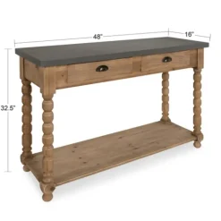 Kirkland's Home Console Tables-Brown And Gray Wood 2-Drawer Console Table