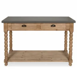 Kirkland's Home Console Tables-Brown And Gray Wood 2-Drawer Console Table