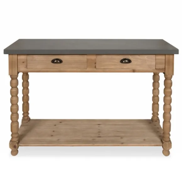 Kirkland's Home Console Tables-Brown And Gray Wood 2-Drawer Console Table