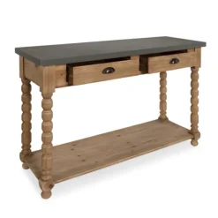 Kirkland's Home Console Tables-Brown And Gray Wood 2-Drawer Console Table
