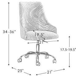 Kirkland's Home Office Furniture-Brown And White Upholstered Cow Print Office Chair