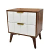 Kirkland's Home Nightstands-Brown And White Wood 2-Drawer Nightstand