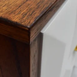 Kirkland's Home Nightstands-Brown And White Wood 2-Drawer Nightstand