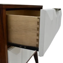 Kirkland's Home Nightstands-Brown And White Wood 2-Drawer Nightstand