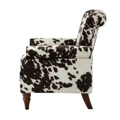 Kirkland's Home Accent Chairs-Brown Cow Print Upholstered Accent Chair