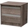 Kirkland's Home Nightstands-Brown Oak Wood Finish 2-Drawer Nightstand