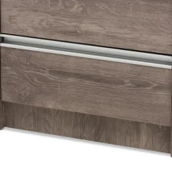 Kirkland's Home Nightstands-Brown Oak Wood Finish 2-Drawer Nightstand