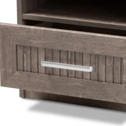 Kirkland's Home Nightstands-Brown Oak Wood Finish Open Shelf Nightstand