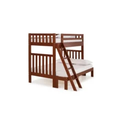 Kirkland's Home Beds & Headboards-Brown Pine Wood Detachable Full And Twin Bunk Bed