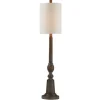 Kirkland's Home Buffet Lamps-Brown Resin Traditional Candlestick Buffet Lamp