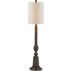 Kirkland's Home Buffet Lamps-Brown Resin Traditional Candlestick Buffet Lamp