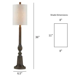 Kirkland's Home Buffet Lamps-Brown Resin Traditional Candlestick Buffet Lamp