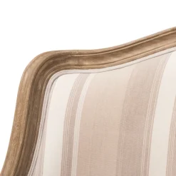 Kirkland's Home Accent Chairs-Brown Striped Upholstered Accent Chair