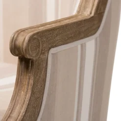 Kirkland's Home Accent Chairs-Brown Striped Upholstered Accent Chair