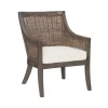 Kirkland's Home Accent Chairs-Brown Wicker Wood Curved Back Accent Chair