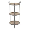 Kirkland's Home Accent & End Tables-Brown Wood And Metal 3-Tier Side Table