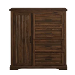 Kirkland's Home Dressers & Chests-Brown Wood Cabinet And 4-Drawer Wardrobe