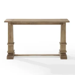 Kirkland's Home Console Tables-Brown Wood Pedestal Base Console Table