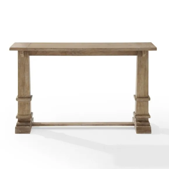 Kirkland's Home Console Tables-Brown Wood Pedestal Base Console Table