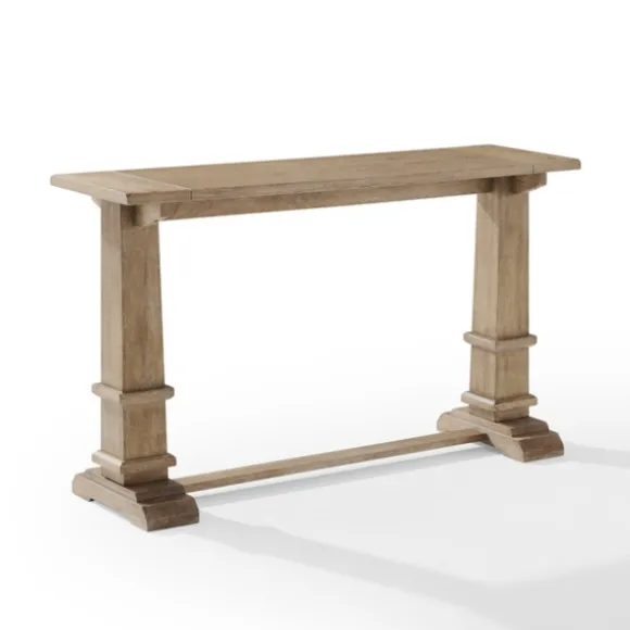 Kirkland's Home Console Tables-Brown Wood Pedestal Base Console Table