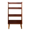 Kirkland's Home Bookshelves-Brown Wood 4-Tier Mid Century Modern Bookshelf