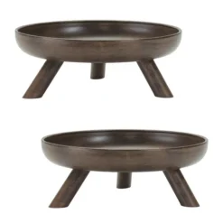 Kirkland's Home Decorative Bowls & Jars-Brushed Metal Tri-Pod Bowls, Set Of 2
