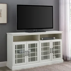 Kirkland's Home Tv Stands & Media Consoles-Brushed Window Pane Tv Stand