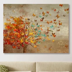 Kirkland's Home Canvas Art-Butterfly Tree Giclee Canvas Art Print, 40X30 In.