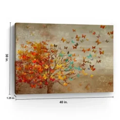 Kirkland's Home Canvas Art-Butterfly Tree Giclee Canvas Art Print, 40X30 In.