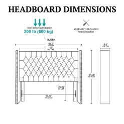Kirkland's Home Beds & Headboards-Button Tufted Nailhead Trim Queen Headboard