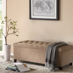 Kirkland's Home Benches & Ottomans-Button Tufted Storage Bench