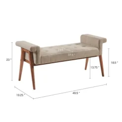 Kirkland's Home Benches & Ottomans-Button Tufted Wood Bench